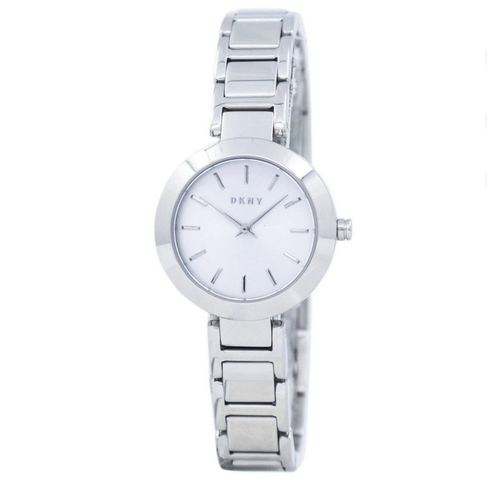 DKNY Silver and White Women's Watch